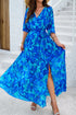 Fashorio Devine Printed Tied Half Sleeve Slit Dress