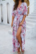 Fashorio Devine Printed Tied Half Sleeve Slit Dress