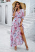 Fashorio Devine Printed Tied Half Sleeve Slit Dress