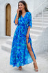 Fashorio Devine Printed Tied Half Sleeve Slit Dress