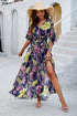 Fashorio Devine Printed Tied Half Sleeve Slit Dress