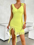 Fashorio Devine Ruffled V-Neck Sleeveless Mini Dress