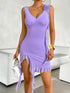 Fashorio Devine Ruffled V-Neck Sleeveless Mini Dress