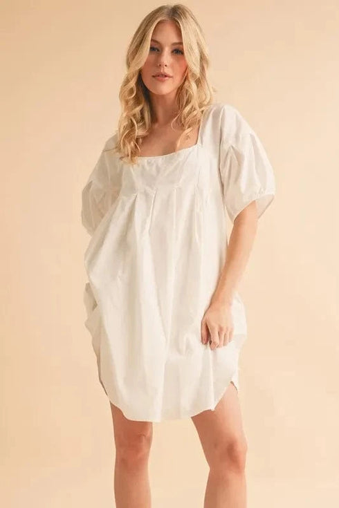 Aemi + Co Square Neck Babydoll Dress with Pockets - Fashorio