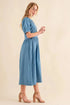 And The Why Full Size Washed Chambray Midi Dress Plus Size - Fashorio