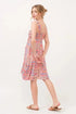 And The Why Tied Front Smocked Back Tiered Boho Printed Dress - Fashorio