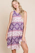 BOMBOM Bohemian Print Sleeveless Dress AS SHOWN - Fashorio