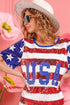 BiBi American Flag Theme Usa Print Sequin Dress - Fashorio