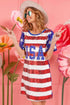 BiBi American Flag Theme Usa Print Sequin Dress - Fashorio