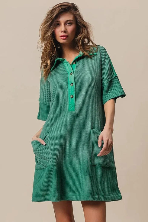 BiBi Dip Dye Mineral Washed Knit Dress - Fashorio