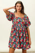 BiBi Floral Print Puff Square Neck Dress - Fashorio