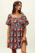 BiBi Floral Print Puff Square Neck Dress - Fashorio