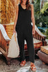 Double Take Full Size Sleeveless Straight Jumpsuit Black - Fashorio