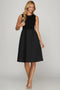 She + Sky Full Size Sleeveless Poplin Woven Midi Dress with Pockets Plus Size Black - Fashorio