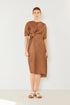 Marina West Swim Pleated Dolman Sleeve Dress Brown Khaki - Fashorio