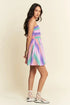Davi & Dani Multi Color Ombre Printed Bodice Button Up Dress - Fashorio