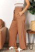 Double Take Drawstring Smocked Waist Wide Leg Pants - Fashorio