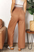 Double Take Drawstring Smocked Waist Wide Leg Pants - Fashorio