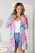 Double Take Floral Open Front Long Sleeve Cardigan - Fashorio