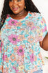 Double Take Floral Round Neck Babydoll Top - Fashorio