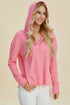 Double Take Full Size High-Low Dropped Shoulder Long Sleeve Hoodie - Fashorio