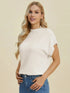 Double Take Full Size Mock Neck Short Sleeve Sweater - Fashorio