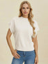 Double Take Full Size Mock Neck Short Sleeve Sweater - Fashorio