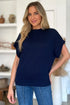 Double Take Full Size Mock Neck Short Sleeve Sweater - Fashorio
