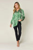 Double Take Full Size Printed Button Up Long Sleeve Shirt - Fashorio