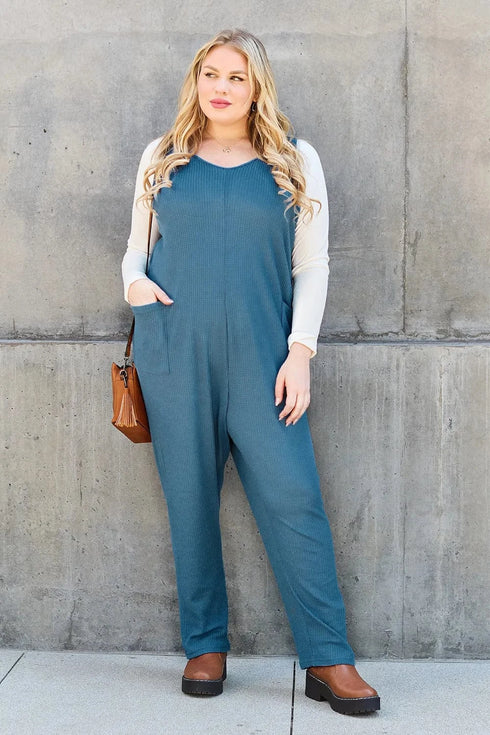 Double Take Full Size Sleeveless Straight Jumpsuit - Fashorio