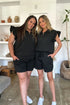 Double Take Full Size Texture Flounce Sleeve Top and Shorts Set - Fashorio