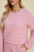 Double Take Full Size Texture Round Neck Long Sleeve Top and Shorts Set - Fashorio