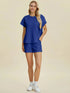 Double Take Full Size Texture T-Shirt and Shorts Set - Fashorio