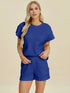 Double Take Full Size Texture T-Shirt and Shorts Set - Fashorio