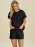 Double Take Full Size Texture T-Shirt and Shorts Set - Fashorio