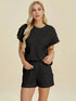 Double Take Full Size Texture T-Shirt and Shorts Set - Fashorio