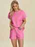 Double Take Full Size Texture T-Shirt and Shorts Set - Fashorio