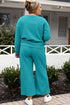 Double Take Full Size Textured Long Sleeve Top and Drawstring Pants Set - Fashorio