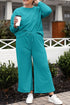 Double Take Full Size Textured Long Sleeve Top and Drawstring Pants Set - Fashorio