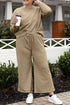 Double Take Full Size Textured Long Sleeve Top and Drawstring Pants Set - Fashorio