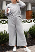 Double Take Full Size Textured Long Sleeve Top and Drawstring Pants Set - Fashorio