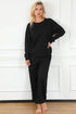Double Take Full Size Textured Long Sleeve Top and Drawstring Pants Set - Fashorio
