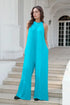 Double Take Full Size Tie Back Cutout Sleeveless Jumpsuit - Fashorio