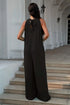 Double Take Full Size Tie Back Cutout Sleeveless Jumpsuit - Fashorio
