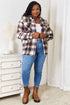 Double Take Plaid Button Front Shirt Jacket with Breast Pockets - Fashorio