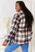 Double Take Plaid Button Front Shirt Jacket with Breast Pockets - Fashorio