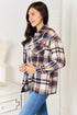 Double Take Plaid Button Front Shirt Jacket with Breast Pockets - Fashorio