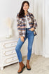 Double Take Plaid Button Front Shirt Jacket with Breast Pockets - Fashorio