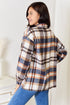 Double Take Plaid Button Front Shirt Jacket with Breast Pockets - Fashorio