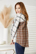 Double Take Plaid Contrast Button Up Shirt Jacket - Fashorio